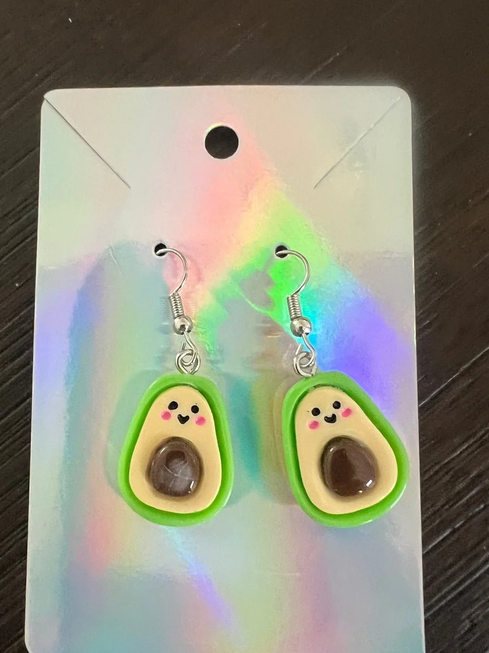 Kids Colorful Novelty Dangle Earrings avocado